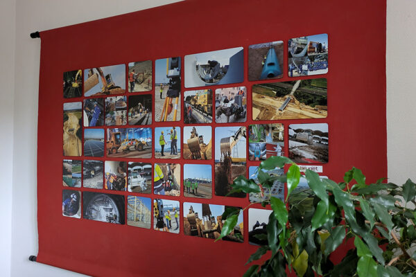 Mur d'images au siège du Groupe Brunet